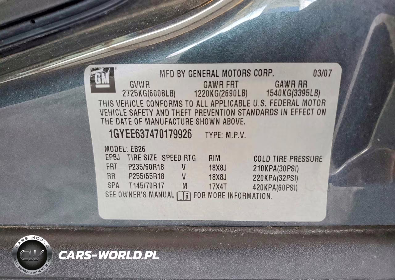 2007 Cadillac Srx VIN:1GYEE637470179926 - 12