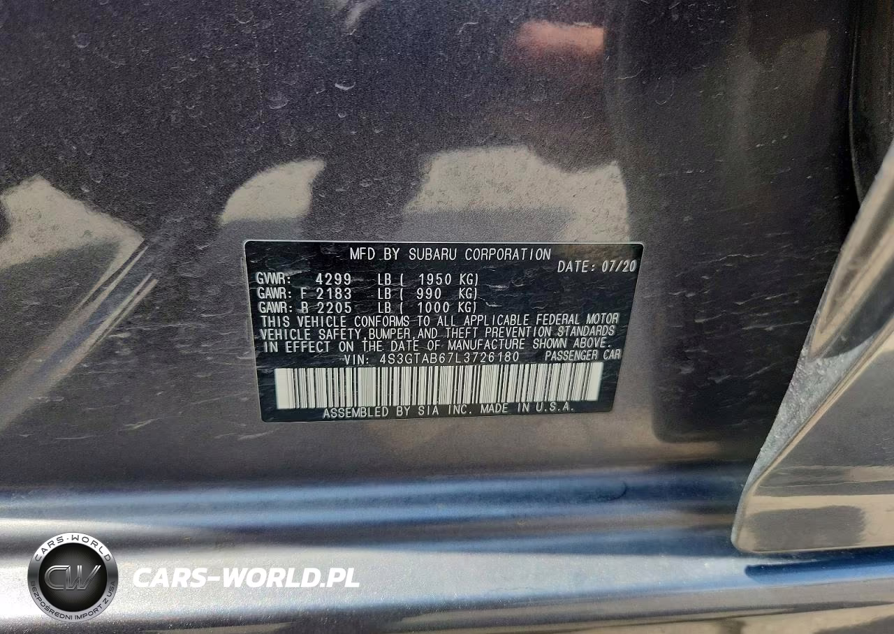 2020 Subaru Impreza VIN:4S3GTAB67L3726180 - 12
