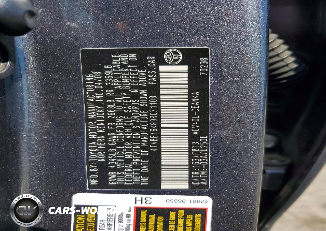 2009 Toyota Camry Le VIN:4T4BE46K89R071108 - 12
