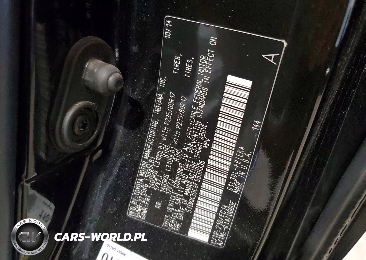 2015 Toyota Sienna Le VIN:5TDKK3DC8FS539335 - 14
