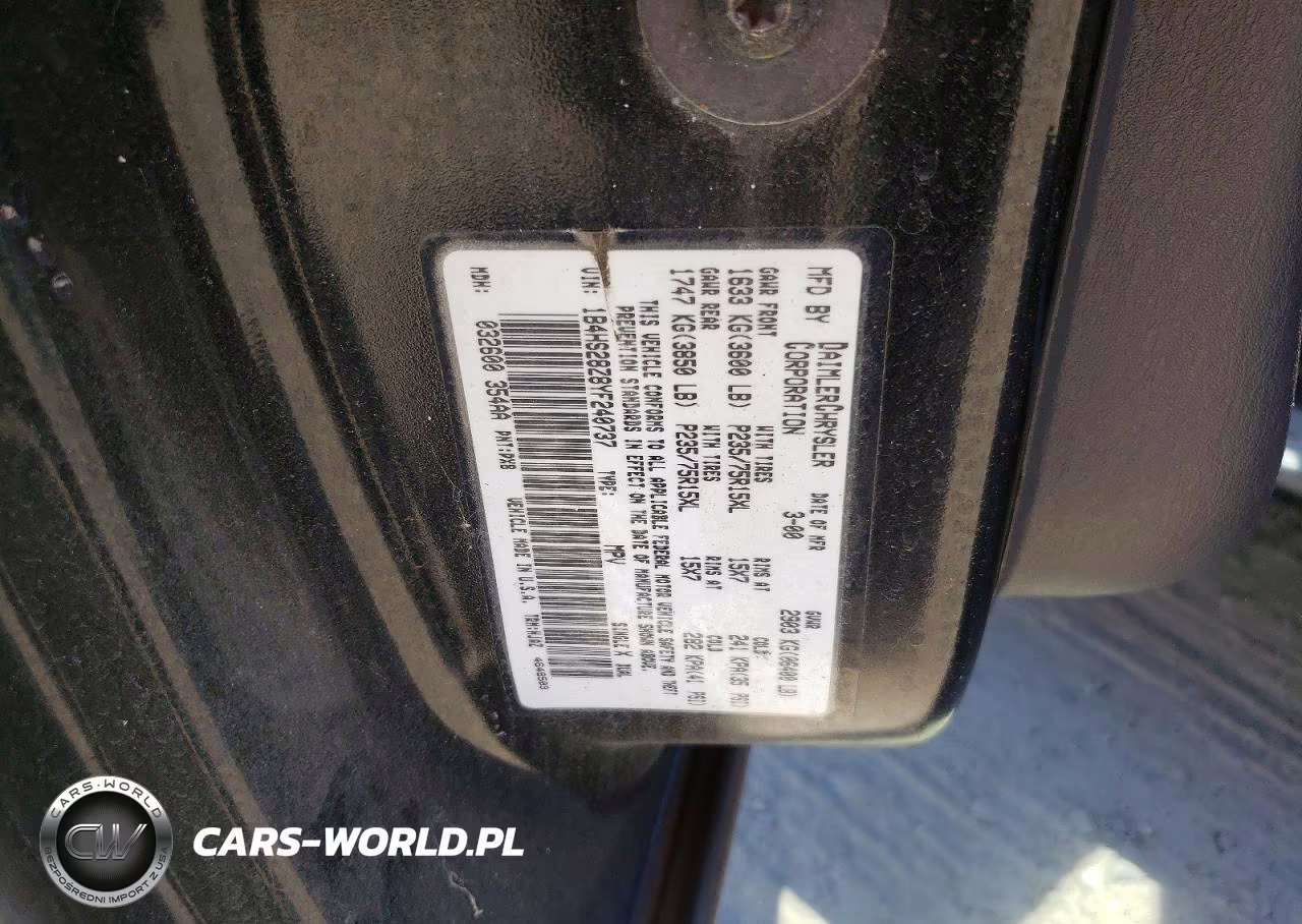 2000 Dodge Durango R-T VIN:1B4HS28Z8YF240737 - 12
