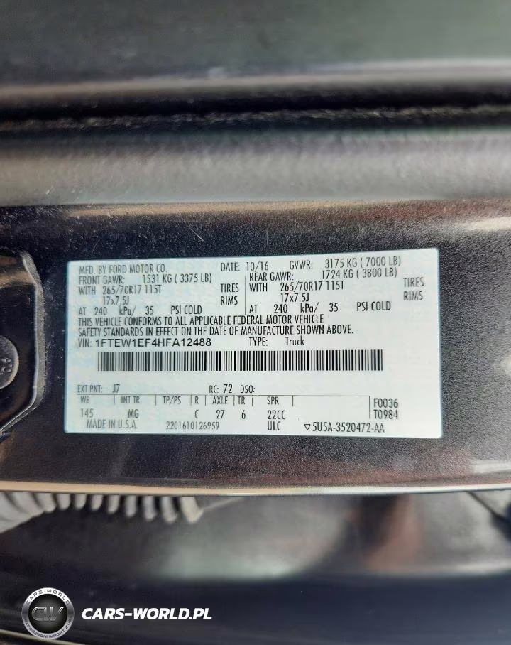 2017 Ford F150 Supercrew VIN:1FTEW1EF4HFA12488 - 12