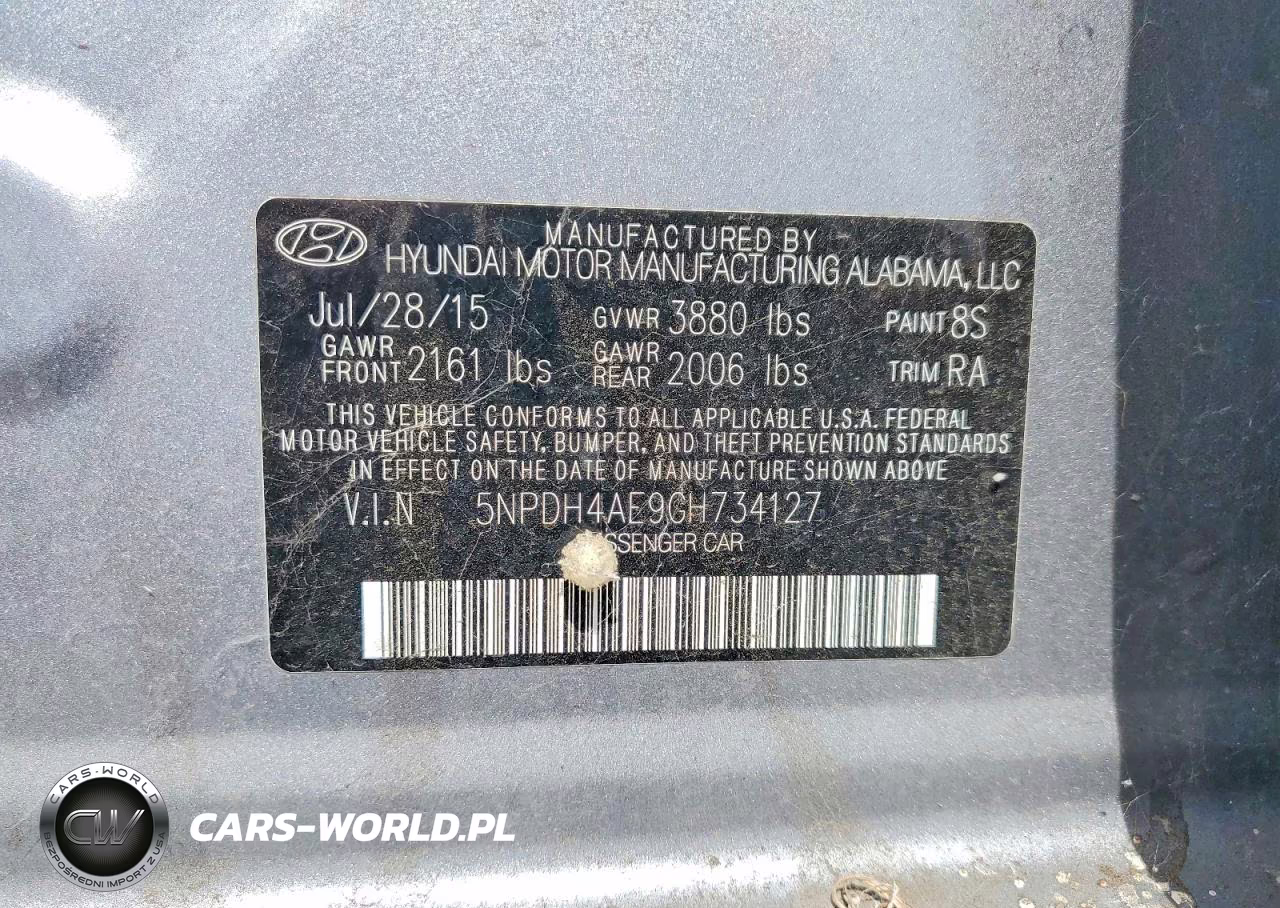 2016 Hyundai Elantra Se VIN:5NPDH4AE9GH734127 - 12