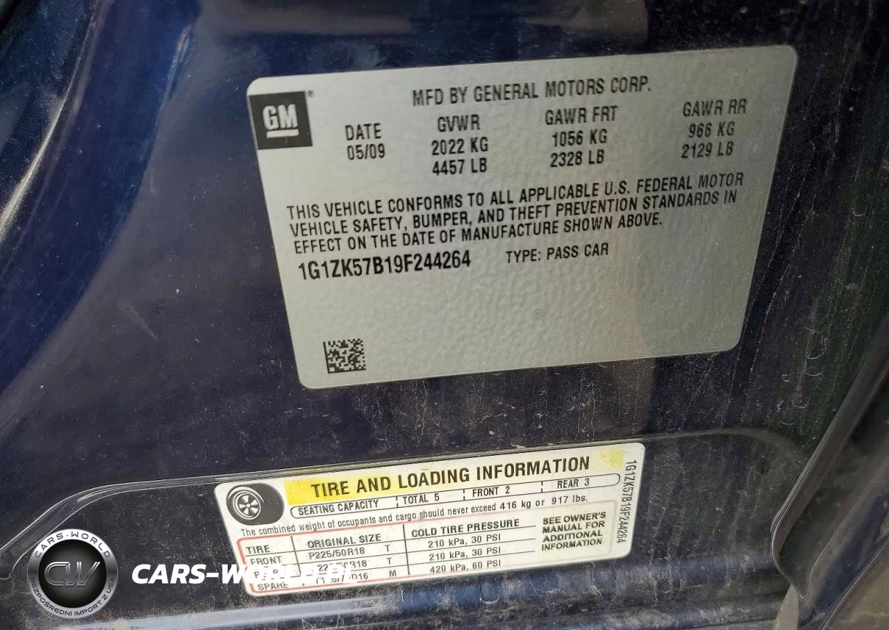 2009 Chevrolet Malibu Ltz VIN:1G1ZK57B19F244264 - 12