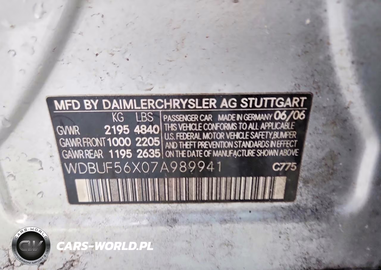 2007 Mercedes-Benz E 350 VIN:WDBUF56X07A989941 - 12