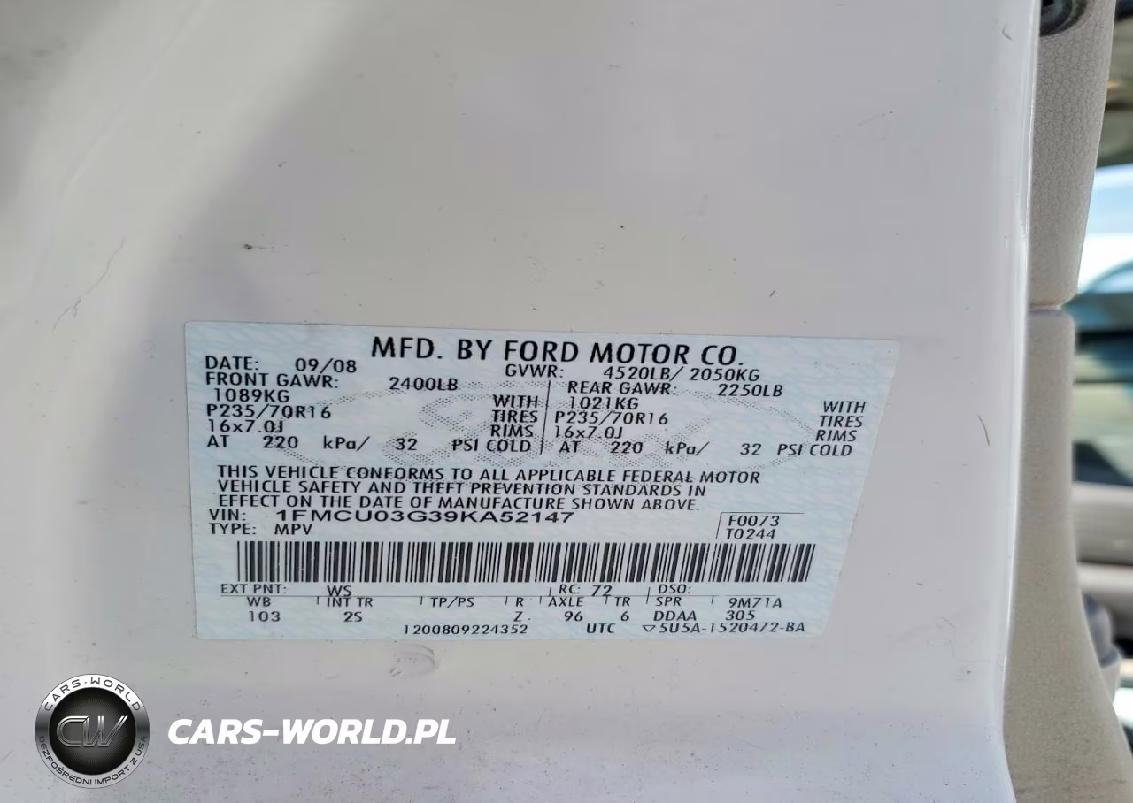 2009 Ford Escape Xlt VIN:1FMCU03G39KA52147 - 14