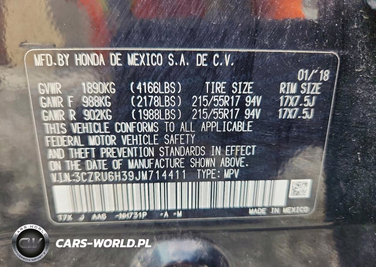 2018 Honda Hr-V Lx VIN:3CZRU6H39JM714411 - 13