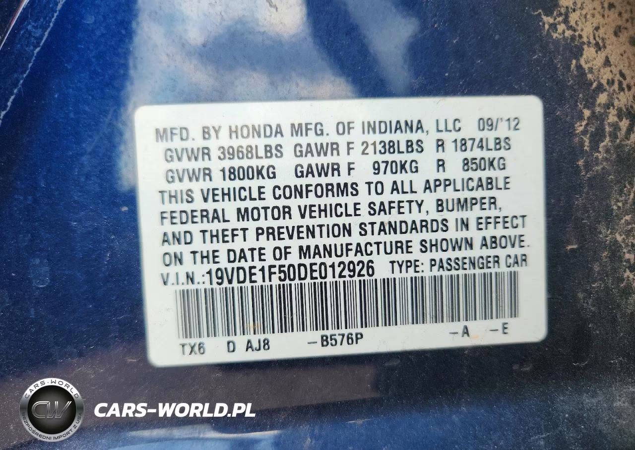 2013 Acura Ilx 20 Premium VIN:19VDE1F50DE012926 - 12