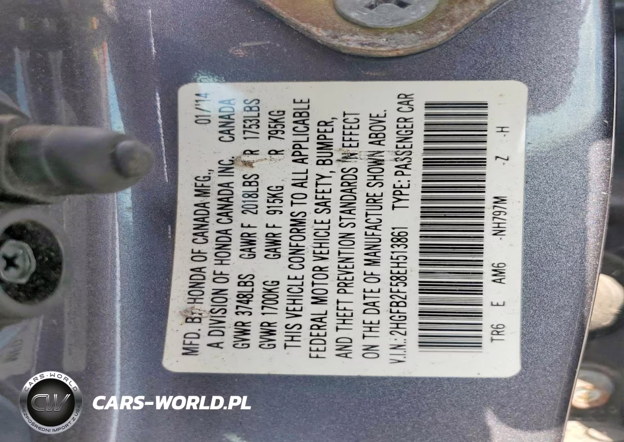 2014 Honda Civic Lx VIN:2HGFB2F58EH513861 - 12