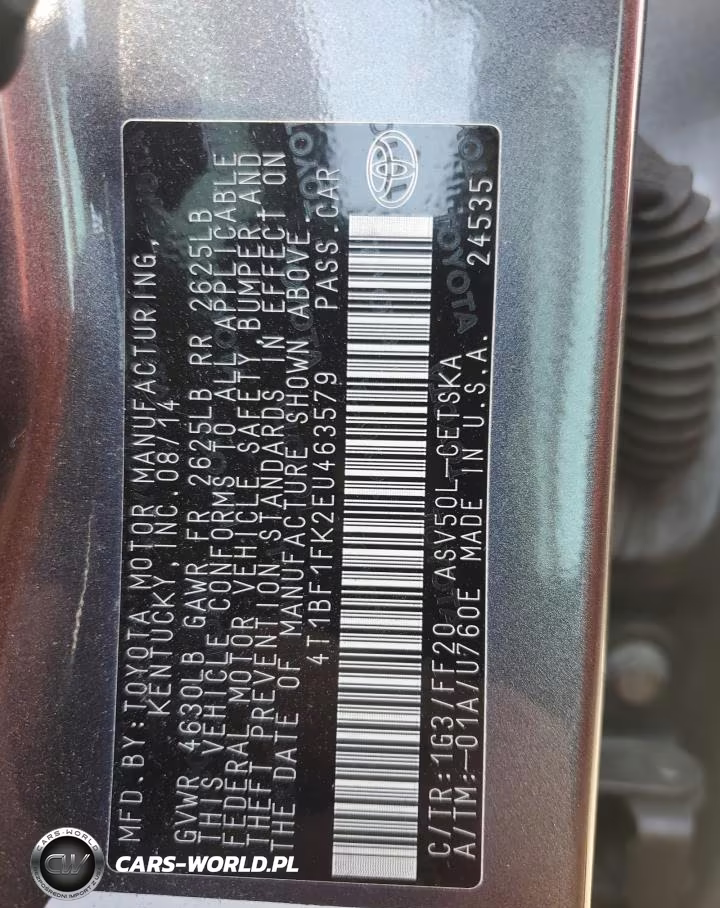 2014 Toyota Camry L VIN:4T1BF1FK2EU463579 - 12
