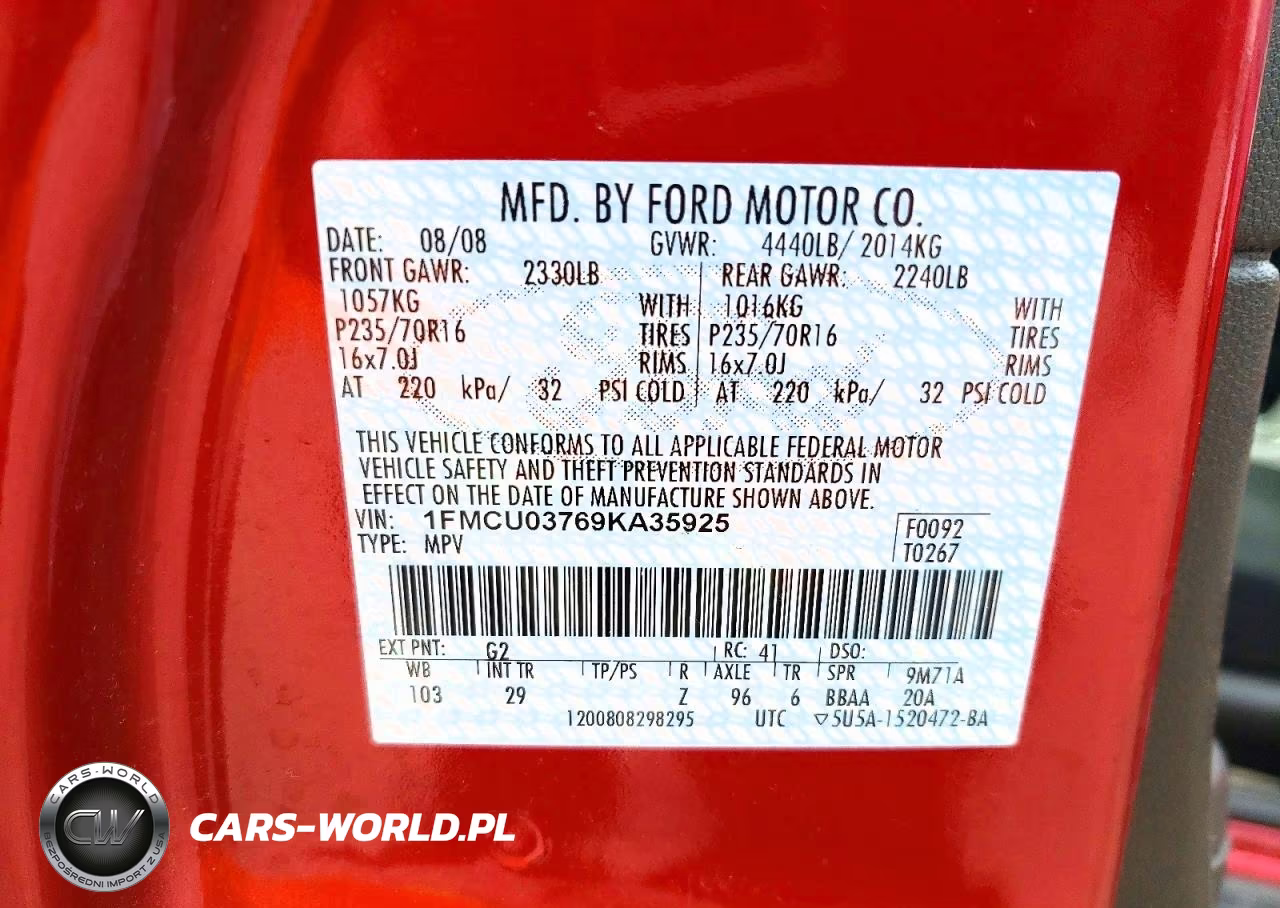 2009 Ford Escape Xlt VIN:1FMCU03769KA35925 - 13