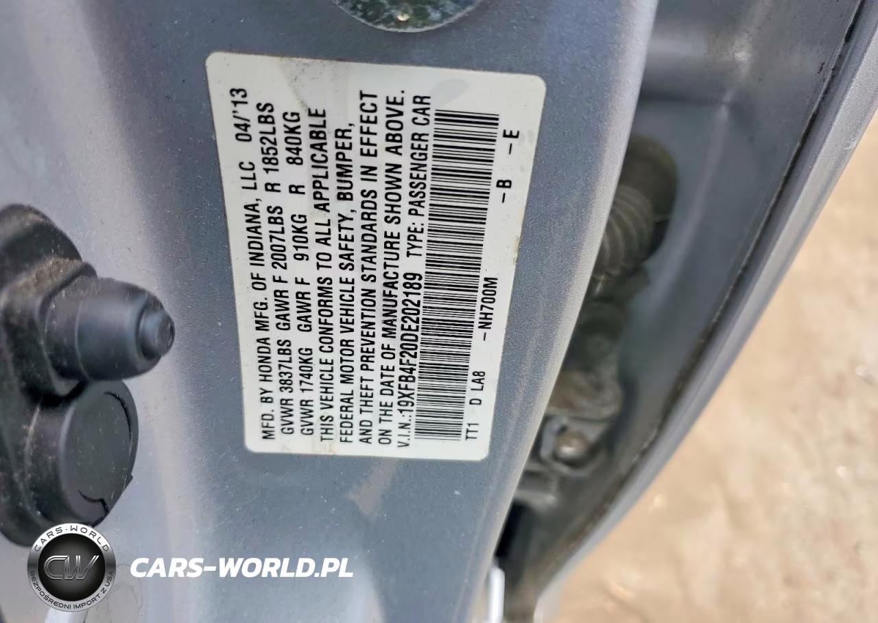 2013 Honda Civic Hybrid VIN:19XFB4F20DE202189 - 12