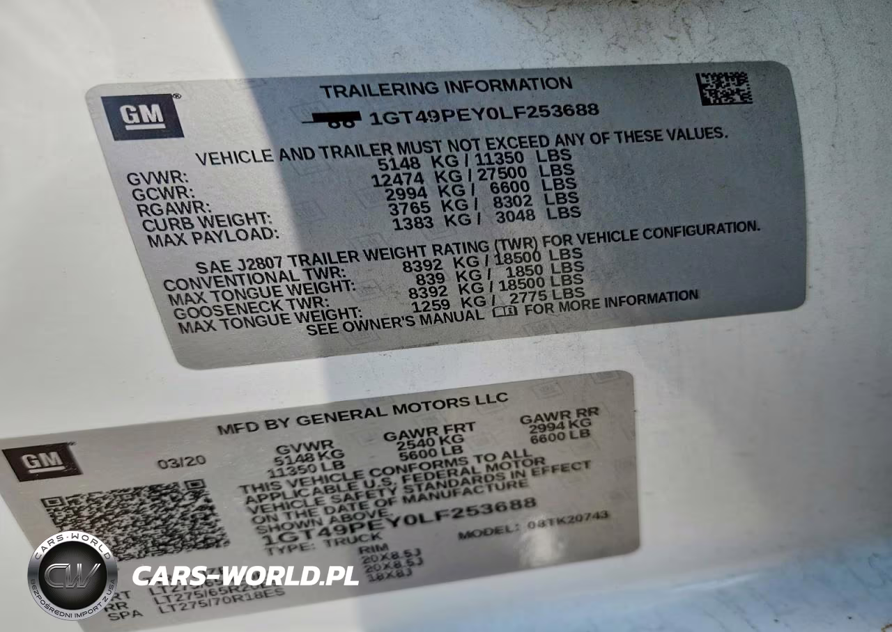 2020 GMC Sierra K2500 At4 VIN:1GT49PEY0LF253688 - 12