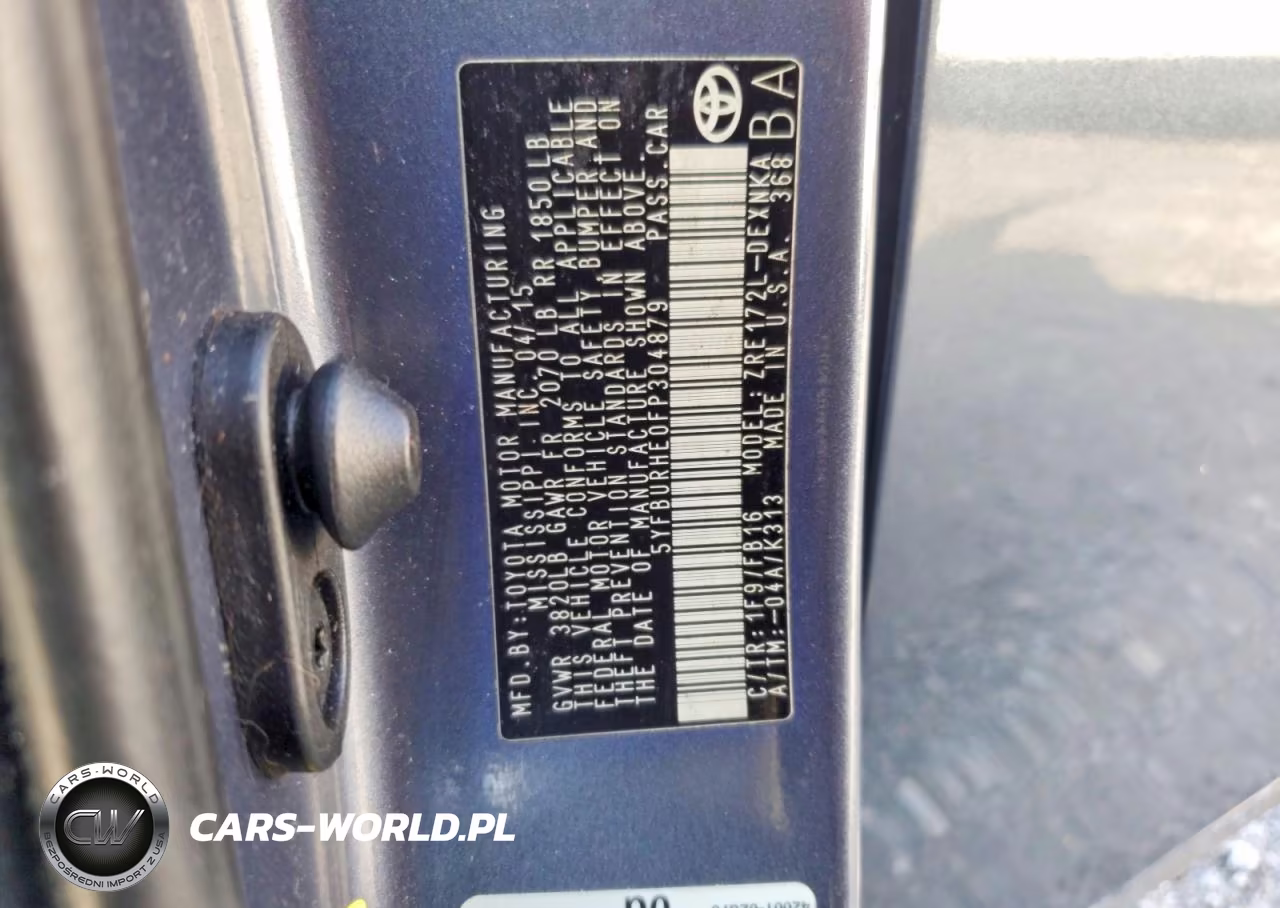 2015 Toyota Corolla Le VIN:5YFBURHE0FP304879 - 12