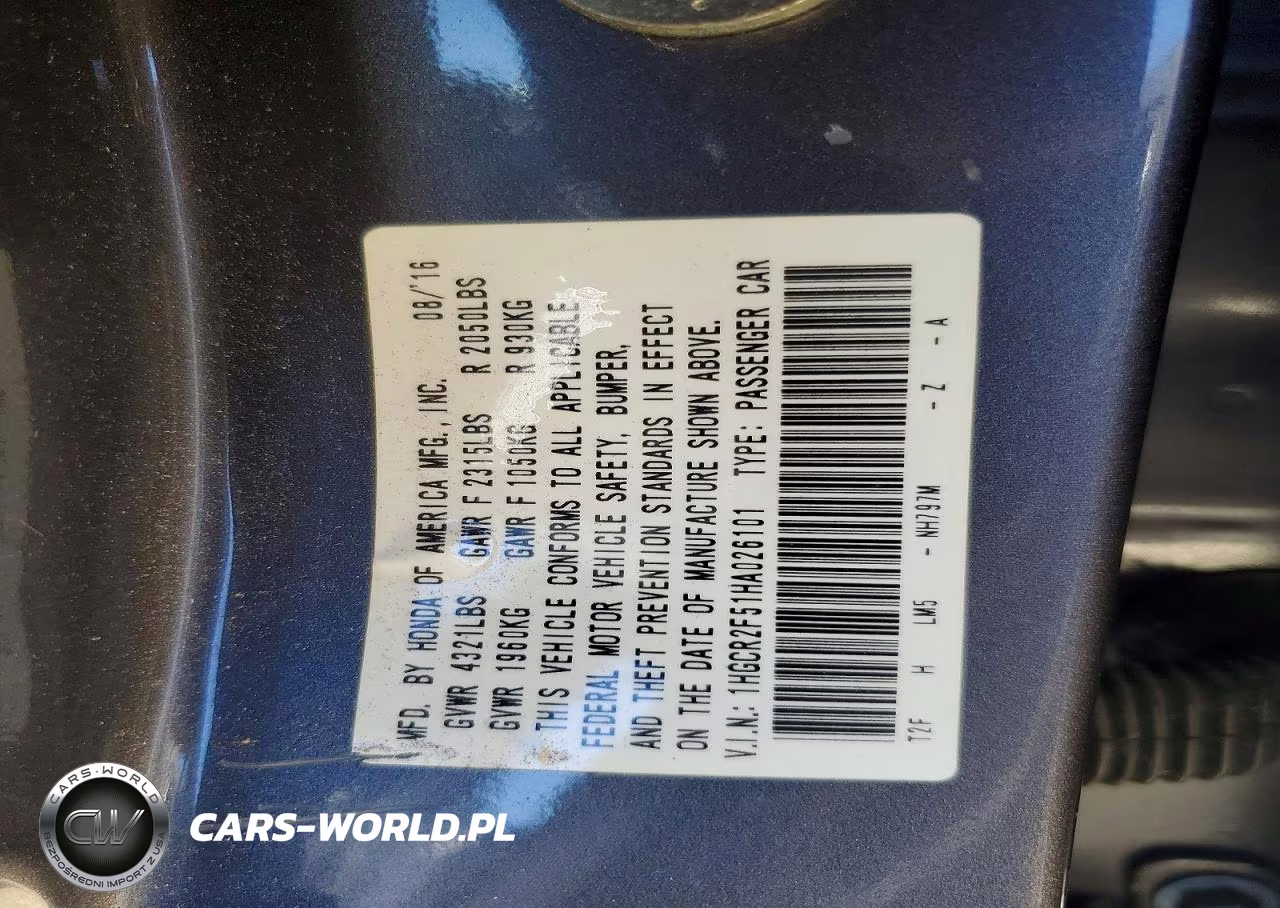 2017 Honda Accord Sport VIN:1HGCR2F51HA026101 - 12