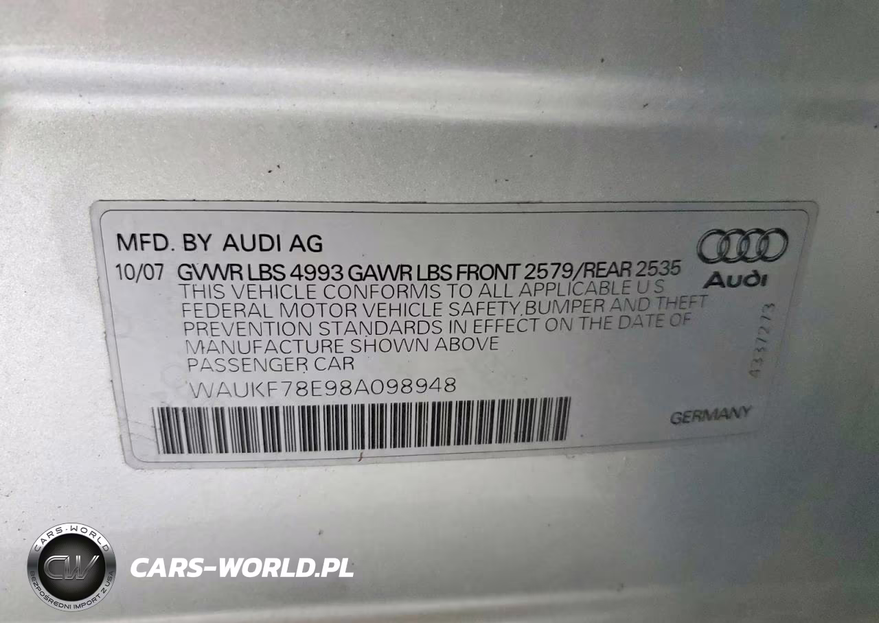 2008 Audi A4 2.0T Avant Quattro VIN:WAUKF78E98A098948 - 12