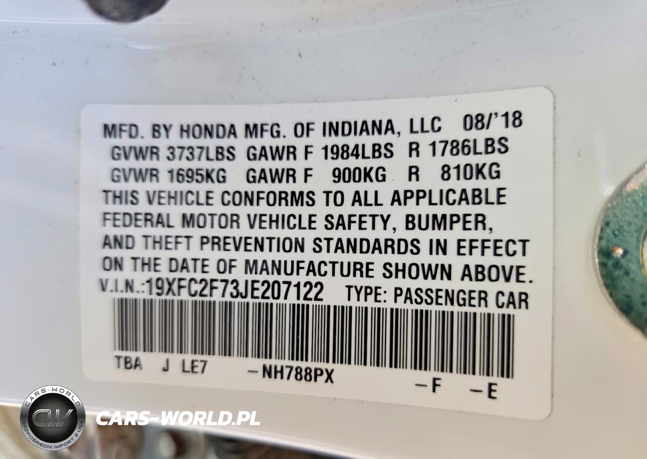 2018 Honda Civic Ex VIN:19XFC2F73JE207122 - 12