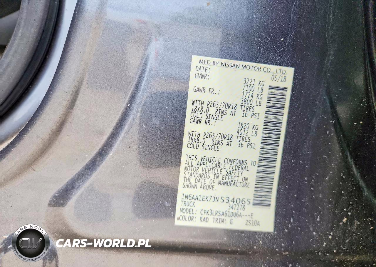 2018 Nissan Titan S VIN:1N6AA1EK7JN534065 - 12