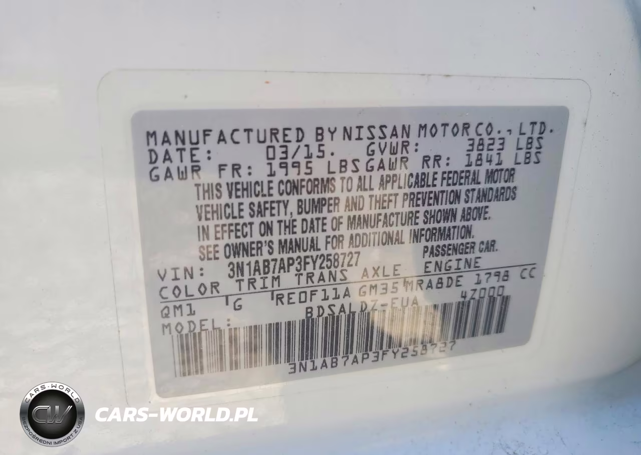 2015 Nissan Sentra Fe+ S-S-Sl-Sr-Sv VIN:3N1AB7AP3FY258727 - 13