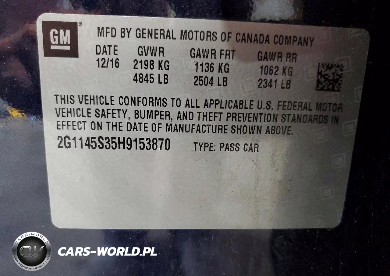 2017 Chevrolet Impala Premier VIN:2G1145S35H9153870 - 12