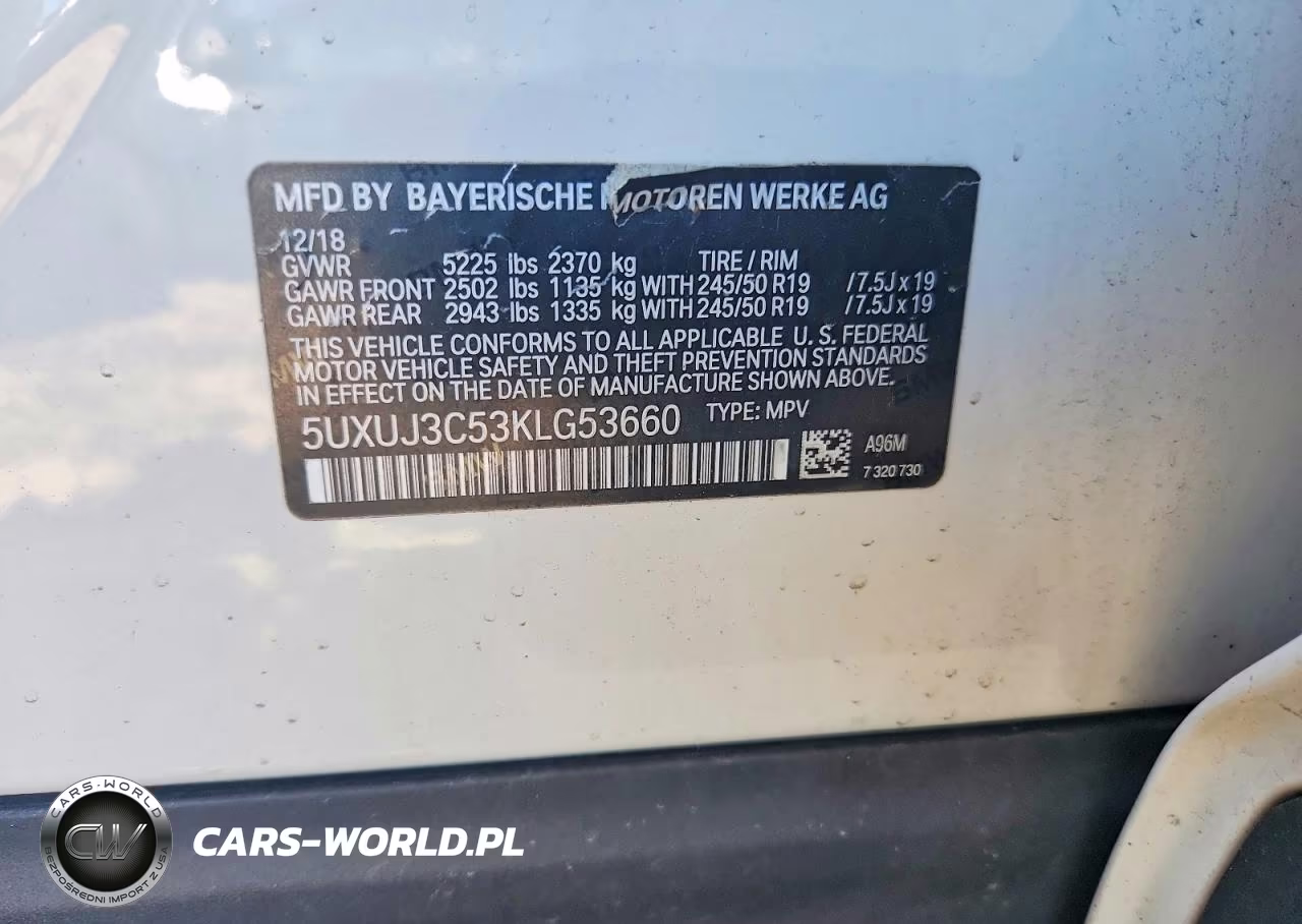 2019 BMW X4 xDrive30I VIN:5UXUJ3C53KLG53660 - 12