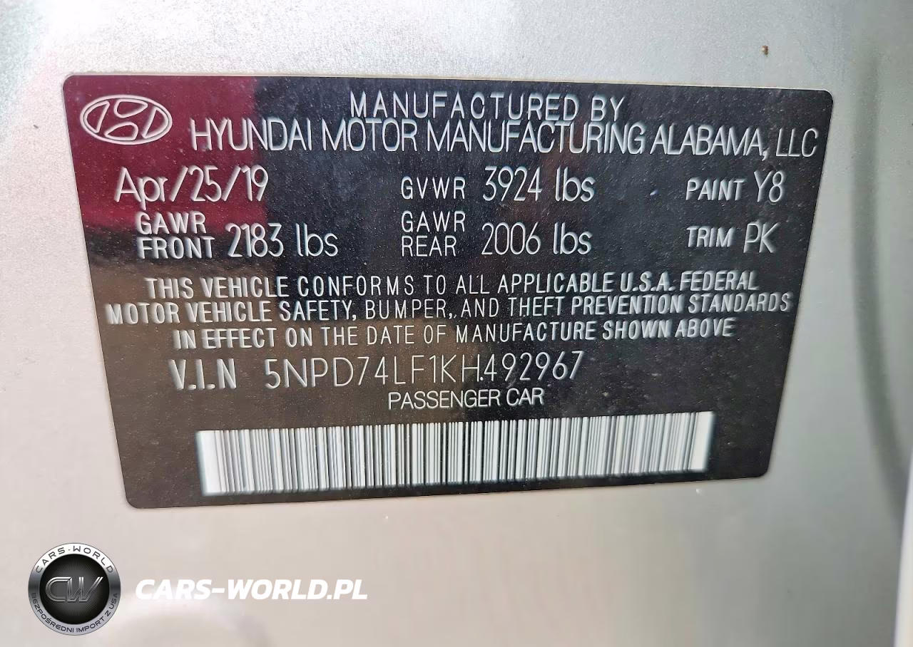 2019 Hyundai Elantra Se VIN:5NPD74LF1KH492967 - 12