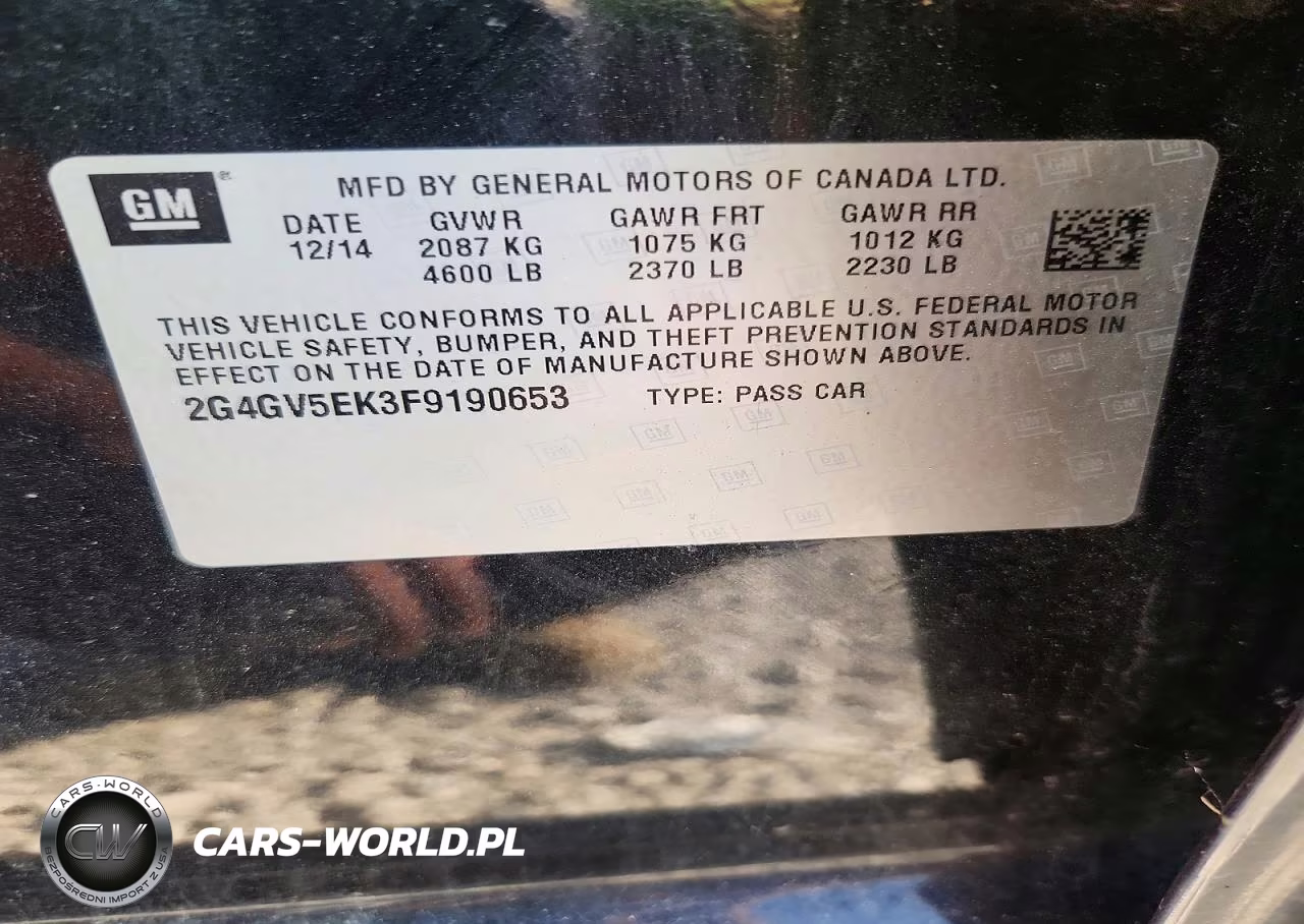 2015 Buick Regal VIN:2G4GV5EK3F9190653 - 12