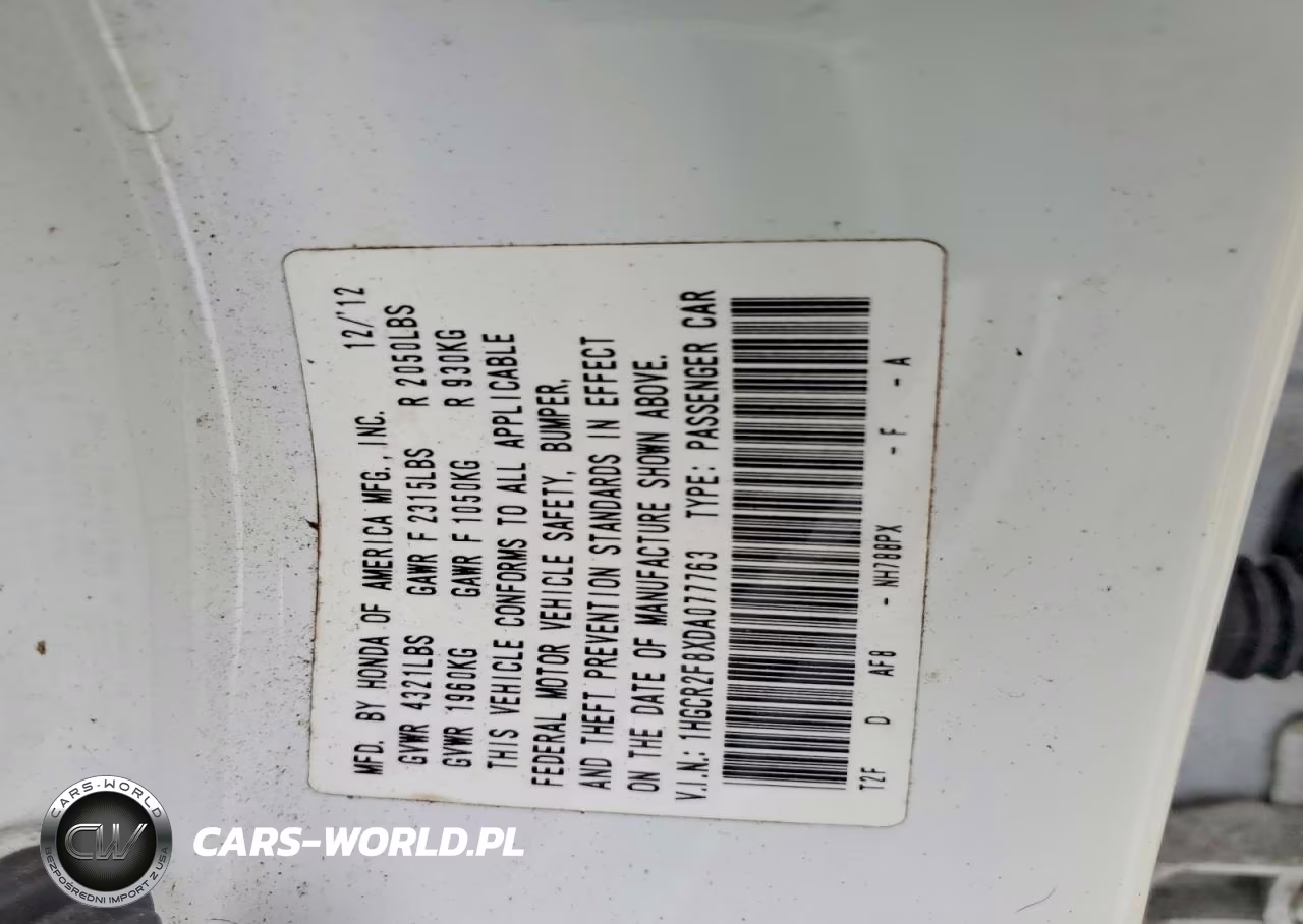2013 Honda Accord Exl VIN:1HGCR2F8XDA077763 - 13