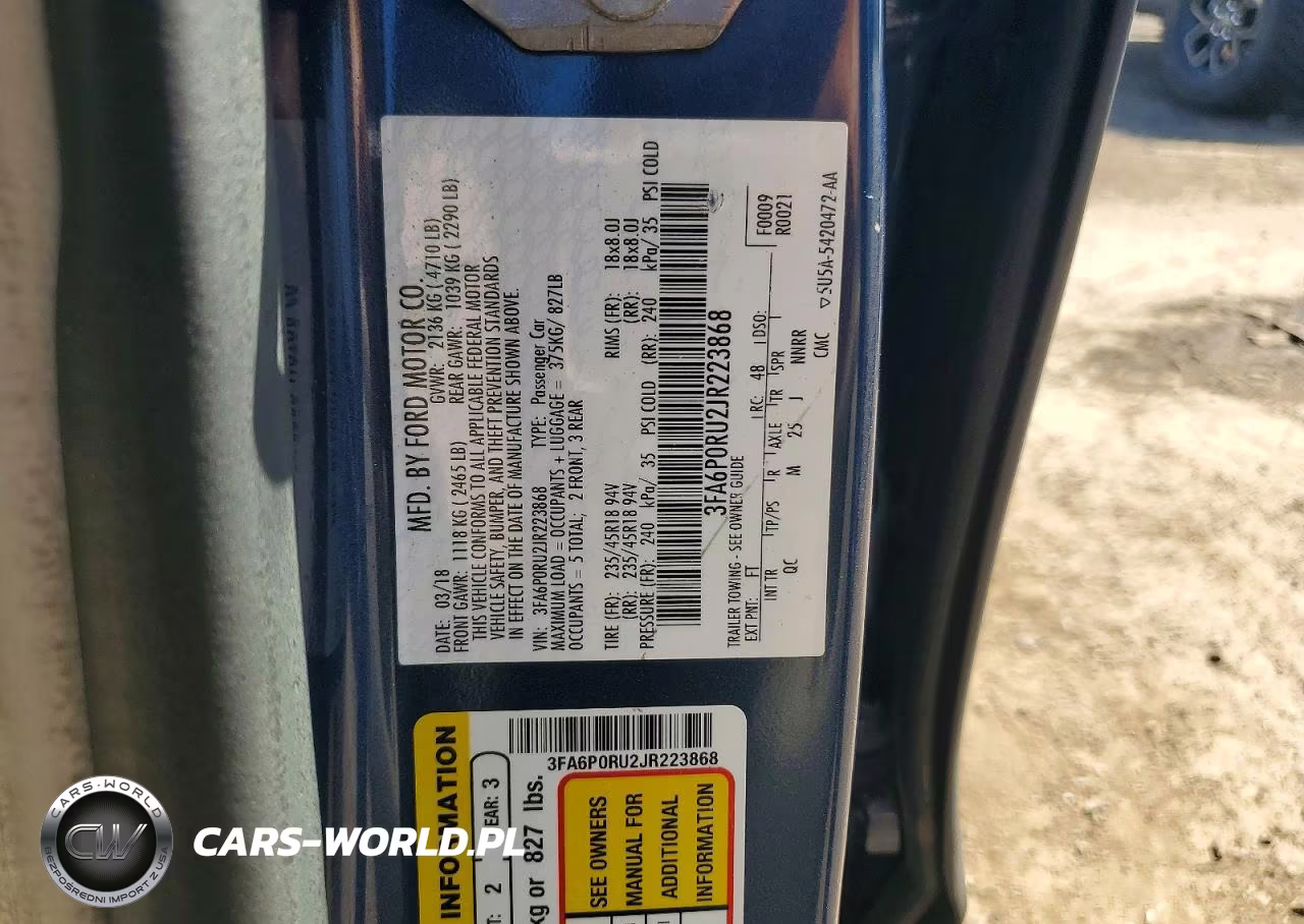 2018 Ford Fusion Titanium-Platinum Hev VIN:3FA6P0RU2JR223868 - 12