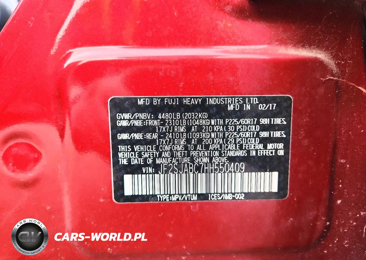 2017 Subaru Forester 2.5I VIN:JF2SJABC7HH550409 - 13