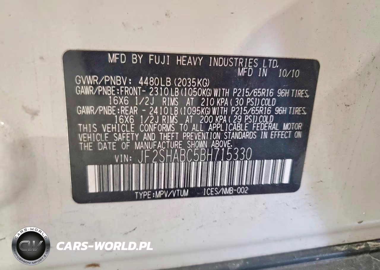 2011 Subaru Forester 2.5X VIN:JF2SHABC5BH715330 - 13