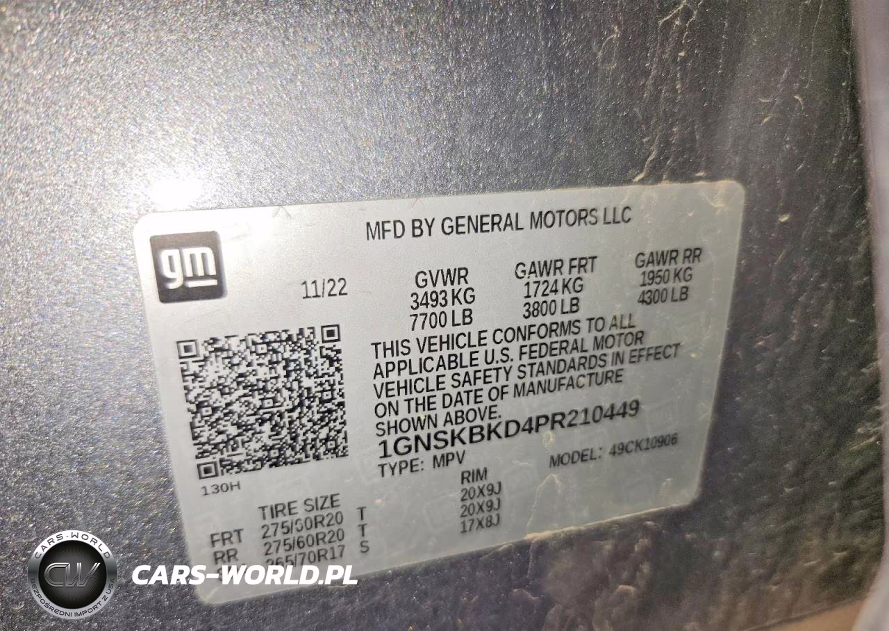 2023 Chevrolet Suburban K1500 Ls VIN:1GNSKBKD4PR210449 - 13