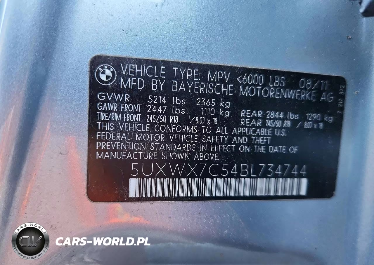 2011 BMW X3 xDrive35I VIN:5UXWX7C54BL734744 - 13