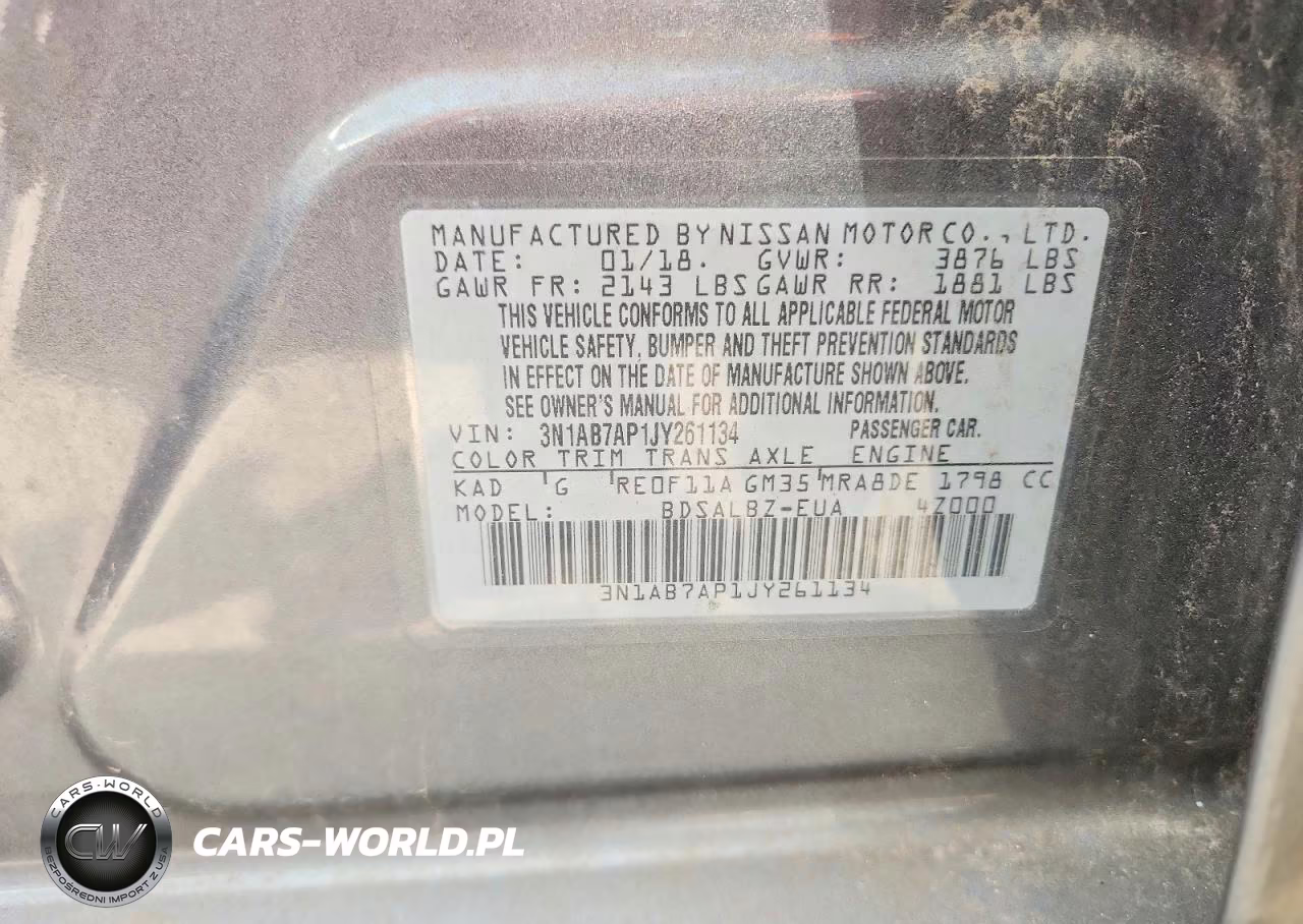 2018 Nissan Sentra S VIN:3N1AB7AP1JY261134 - 12