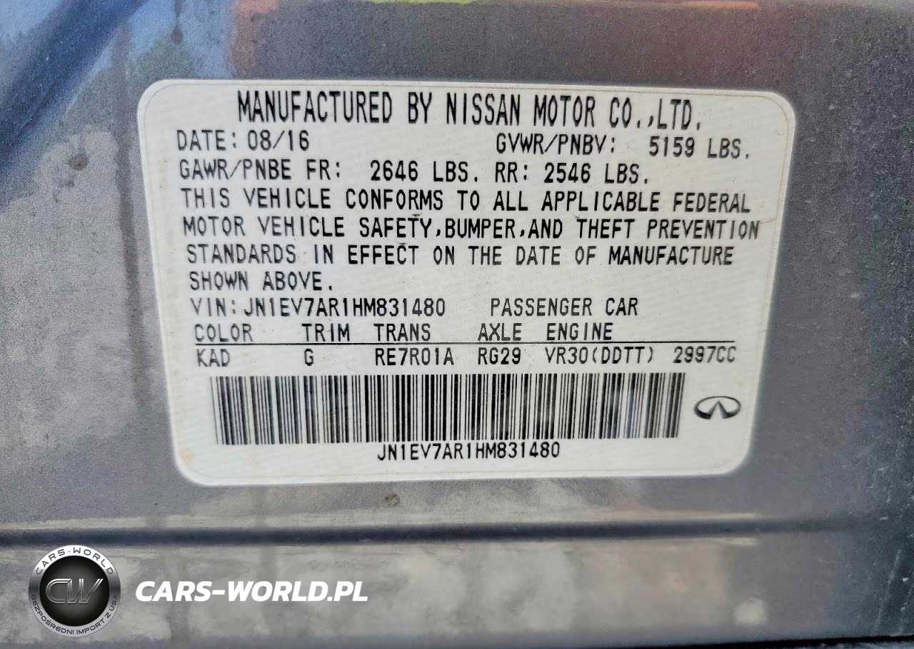 2017 Infiniti Q50 3.0T Premium VIN:JN1EV7AR1HM831480 - 12