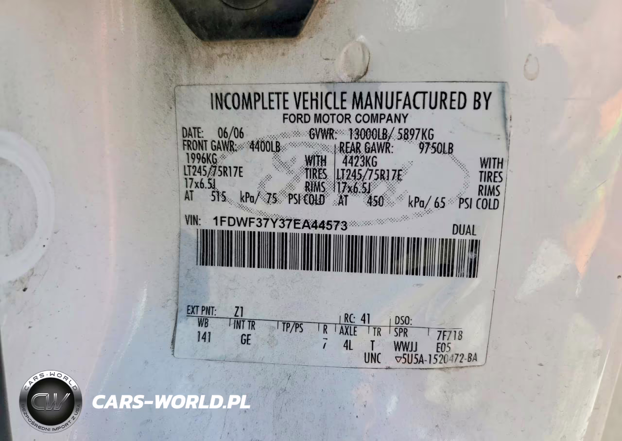 2007 Ford F350 Super Duty VIN:1FDWF37Y37EA44573 - 12