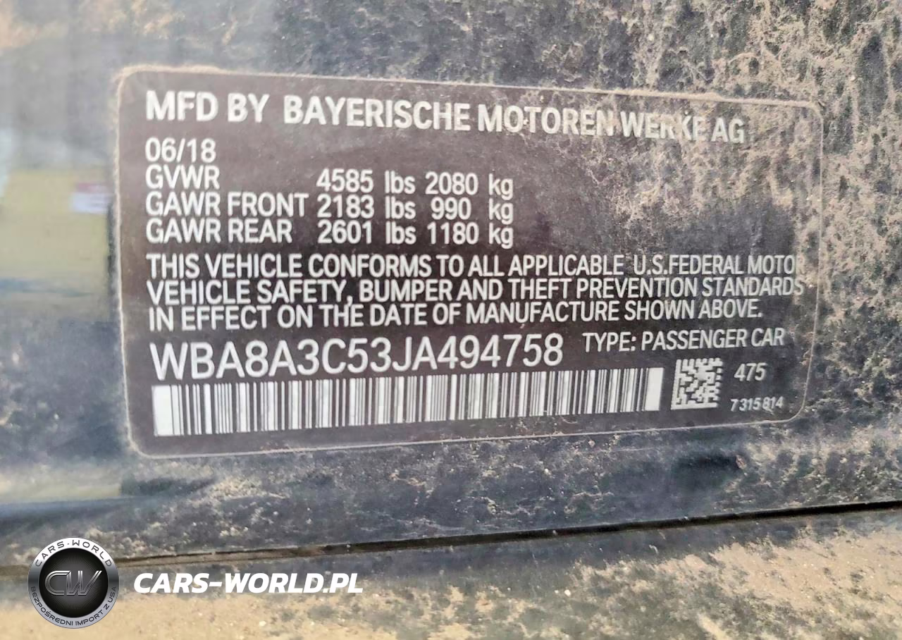 2018 BMW 320 Xi VIN:WBA8A3C53JA494758 - 12