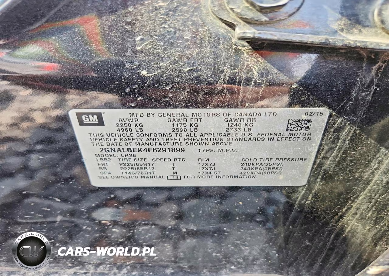 2015 Chevrolet Equinox Lt VIN:2GNALBEK4F6291899 - 13