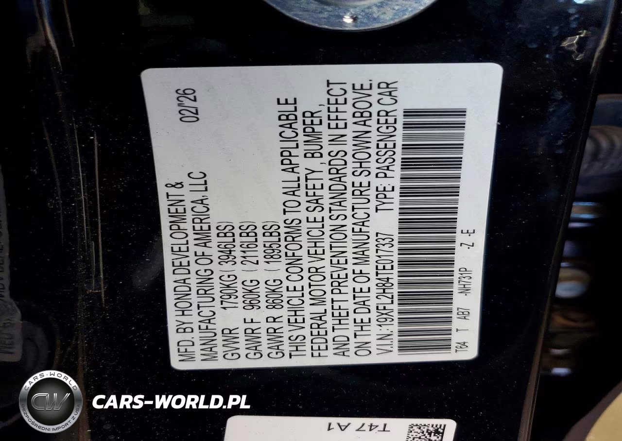 2026 Honda Civic Sport VIN:19XFL2H84TE017337 - 13