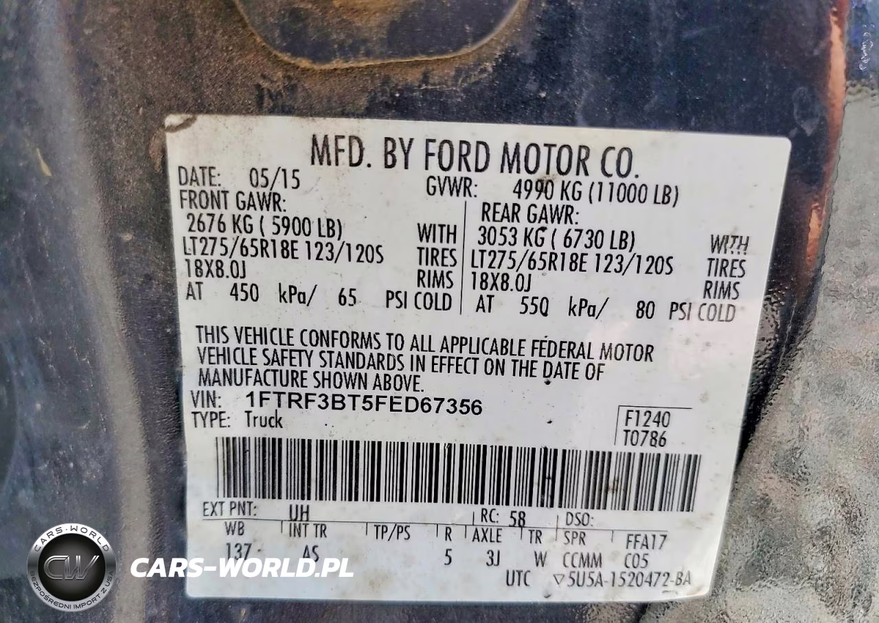 2015 Ford F350 VIN:1FTRF3BT5FED67356 - 12