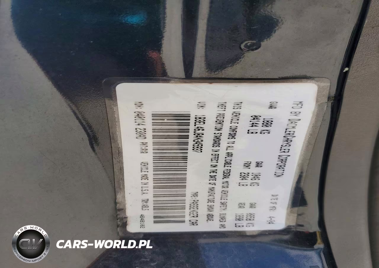 2004 Dodge Stratus Sxt VIN:1B3EL46J84N345937 - 12
