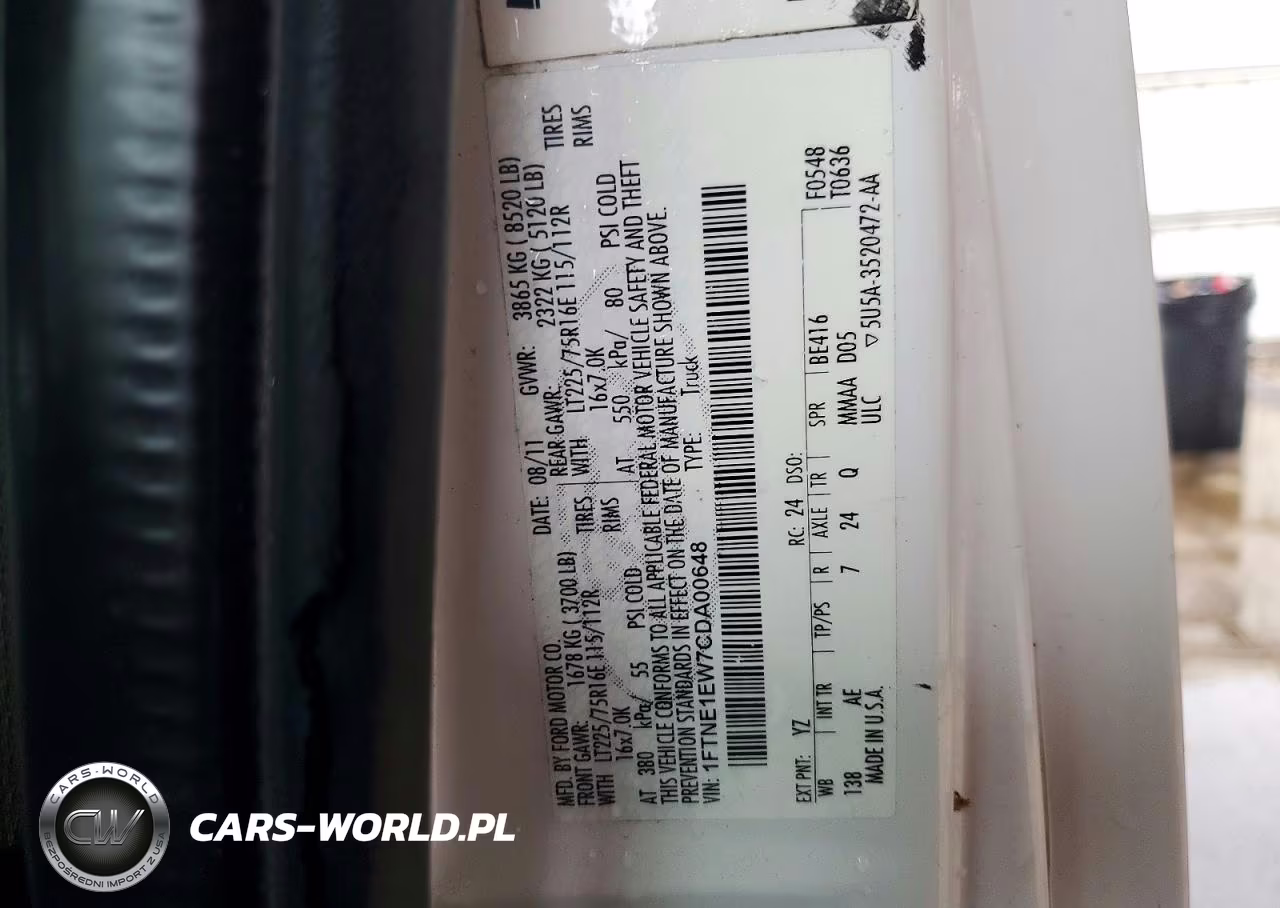 2012 Ford Econoline E150 Van VIN:1FTNE1EW7CDA00648 - 13