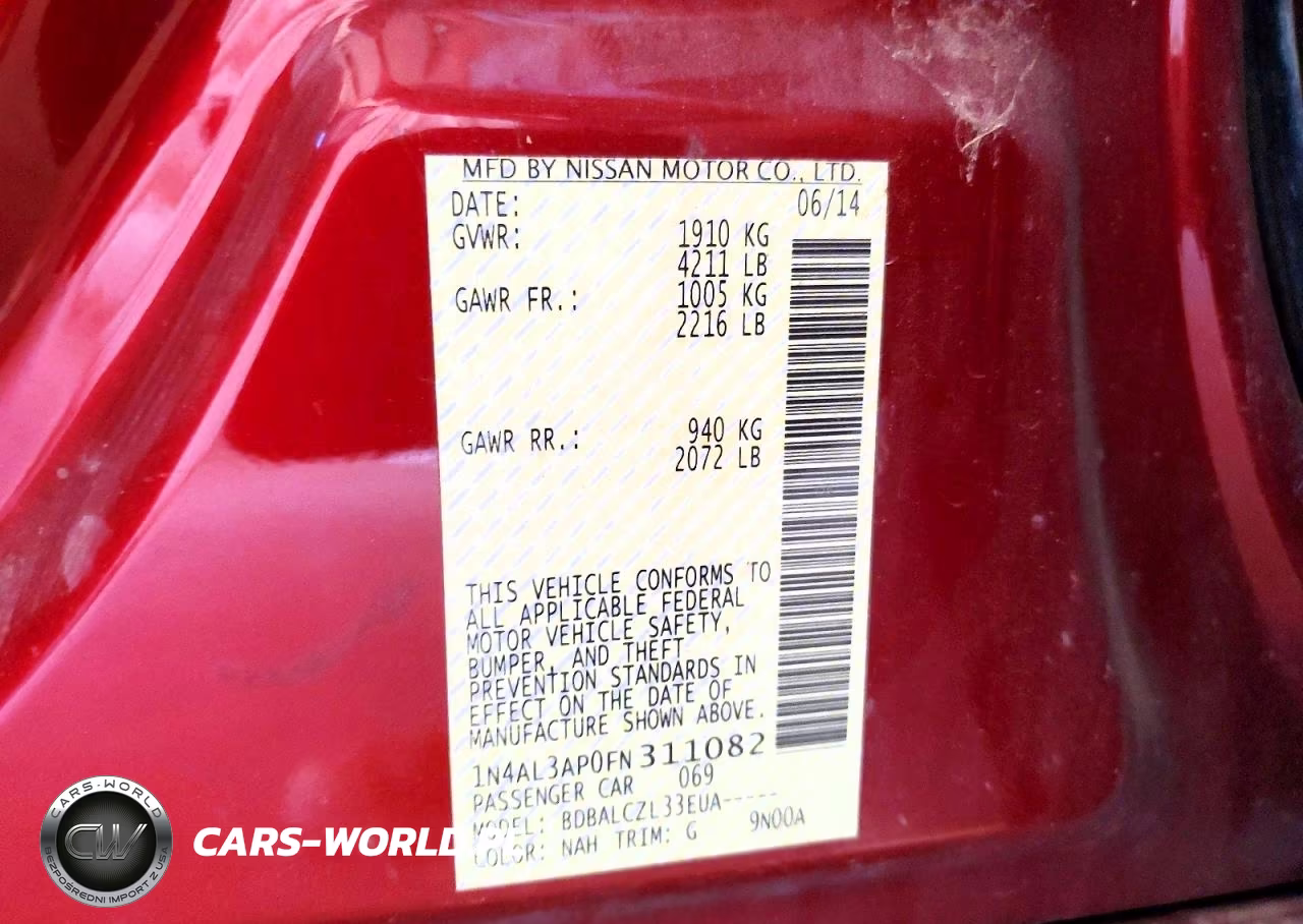 2015 Nissan Altima 2.5 S VIN:1N4AL3AP0FN311082 - 13