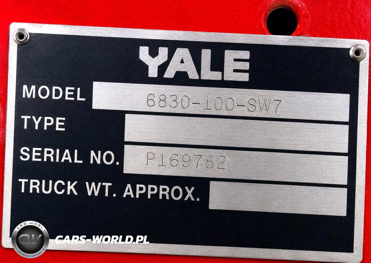 Yale G83C-100-Swt (Factory Model 6830-100-Sw7), 10,000 Lb Capacity, 14,500 Lb Operating Weight, Serial P169782. VIN:P169782 - 9