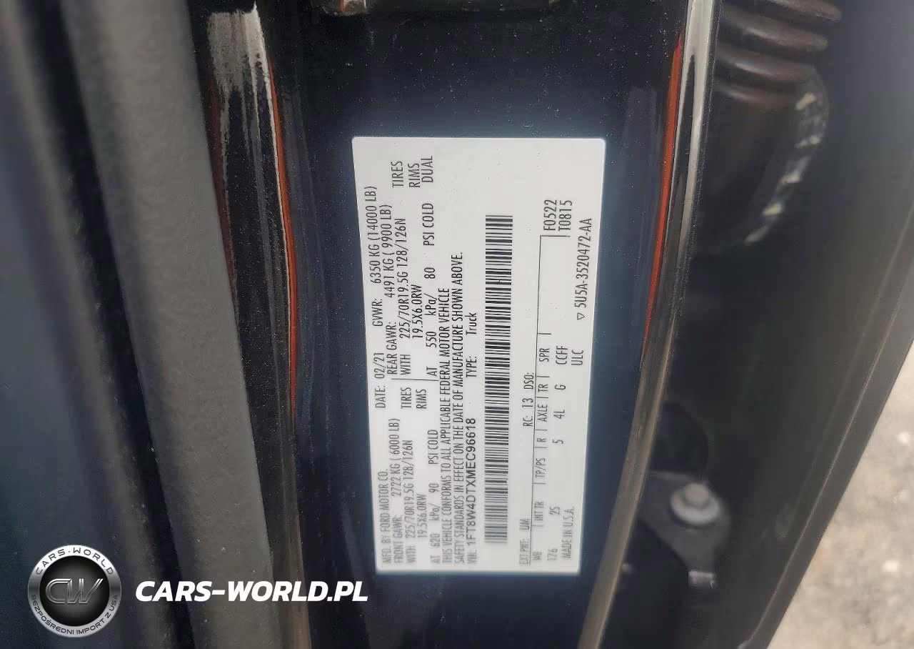 2021 Ford F450 Super Duty VIN:1FT8W4DTXMEC96618 - 12