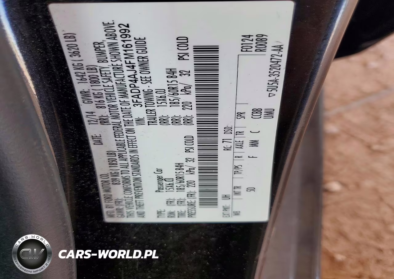 2015 Ford Fiesta S VIN:3FADP4AJ4FM161992 - 12