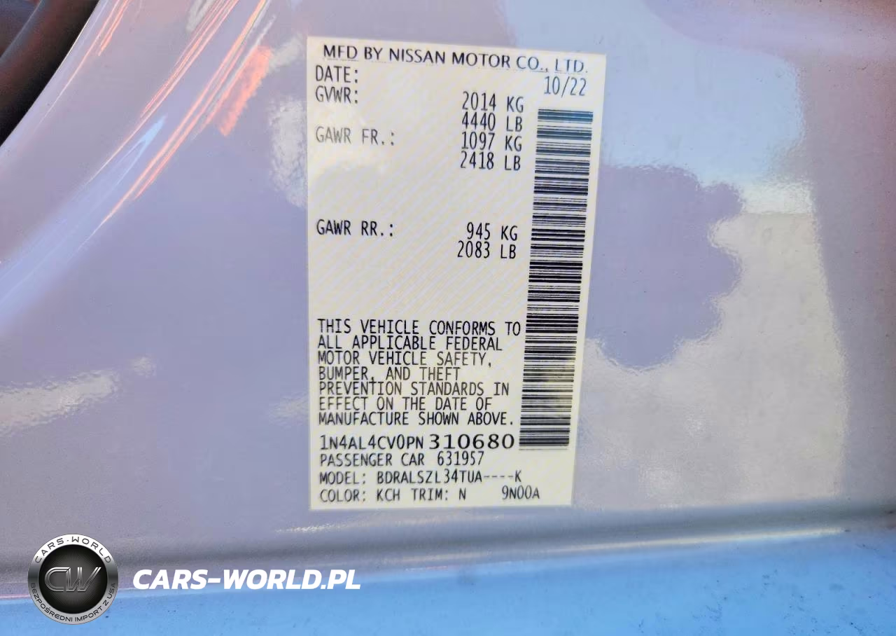 2023 Nissan Altima Sr VIN:1N4AL4CV0PN310680 - 12