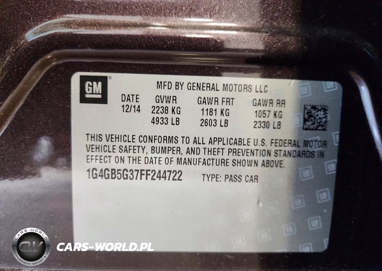 2015 Buick Lacrosse VIN:1G4GB5G37FF244722 - 12