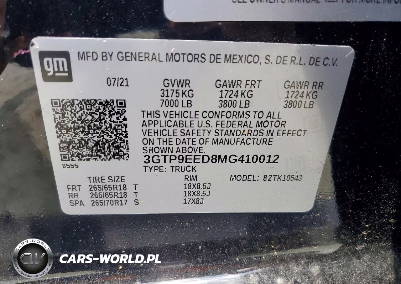 2021 GMC Sierra K1500 At4 VIN:3GTP9EED8MG410012 - 12