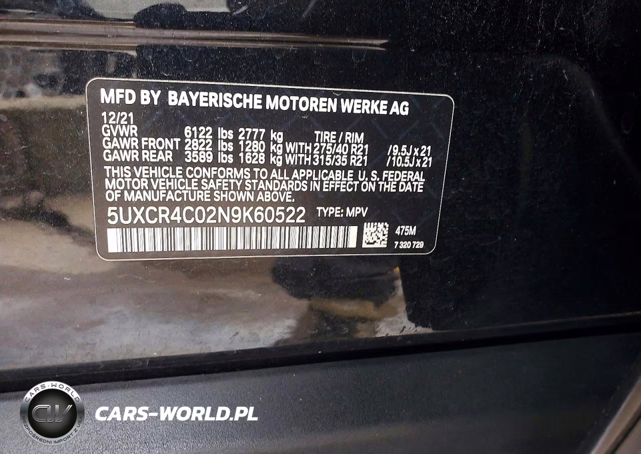 2022 BMW X5 Sdrive 40I VIN:5UXCR4C02N9K60522 - 12